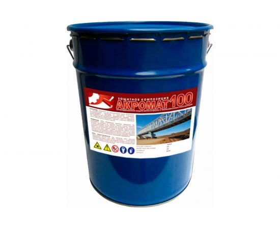Антикоррозийная грунт-эмаль Акромат 100, 25 кг, серый 835 
