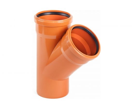 Тройник наружной канализации ХЕМКОР 110х110 мм, 45 градусов 2491088 