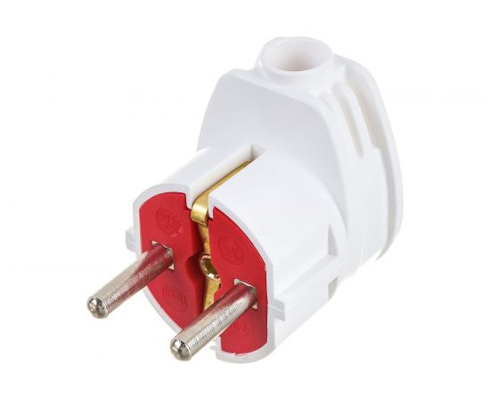 Угловая вилка AY-KA 16А 250В с заземлением, белый 7711200 