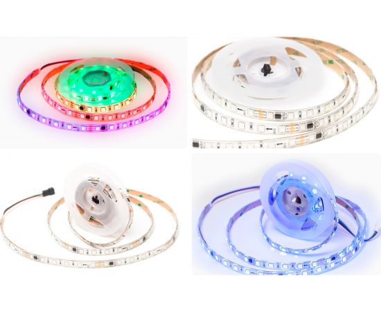 Комплект адресной ленты Apeyron 24В, 14,4Вт/м, smd5050, 60д/м, IP65, подложка 10мм (белая), 2м, RGB 10-95 – изображение 12