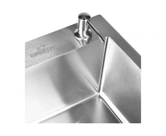 Кухонная мойка из нержавеющей стали WISENT 6045 60x45 см, с дозатором WS36045/W405A/WGER010 – изображение 2