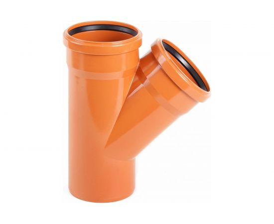 Тройник наружной канализации ХЕМКОР 110х110 мм, 45 градусов 2491088 – изображение 2