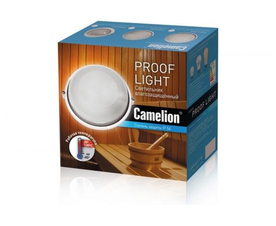 Светильник Camelion НБП 03-60-001 1302S C01, до 130 оС, круг, УХЛ1, ""Открытый"", 230В, 60Вт 13655 – изображение 2