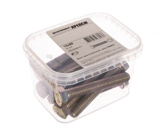 Болт с ш\г Качественный КРЕПЕЖ полная резьба DIN 933 558 12x80 10 шт 0500849 КЧ – изображение 2