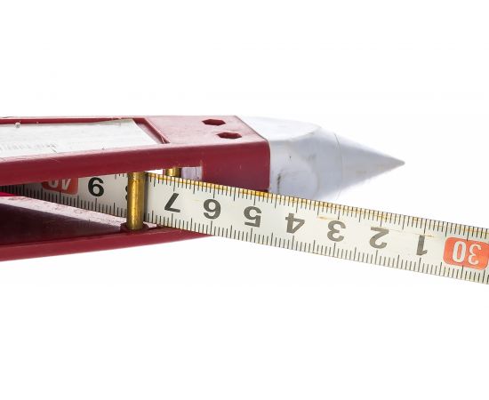 Землемерная рулетка (стальная лента 30 м, красный открытый пластиковый корпус) КУРС 17763 – изображение 2