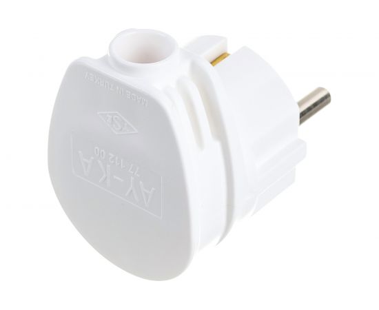 Угловая вилка AY-KA 16А 250В с заземлением, белый 7711200 – изображение 2