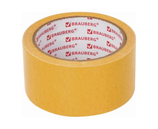 Клейкая двухсторонняя лента BRAUBERG 50 мм х 10 м, тканевая основа 606427 – изображение 2