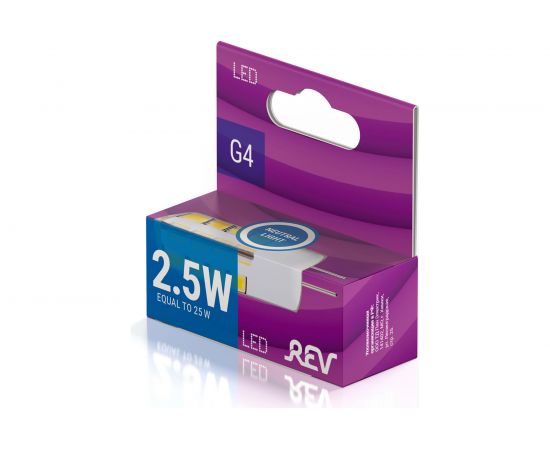 Светодиодная лампа REV JC G4, 2,5W, 4000K, 220V 32438 6 – изображение 3