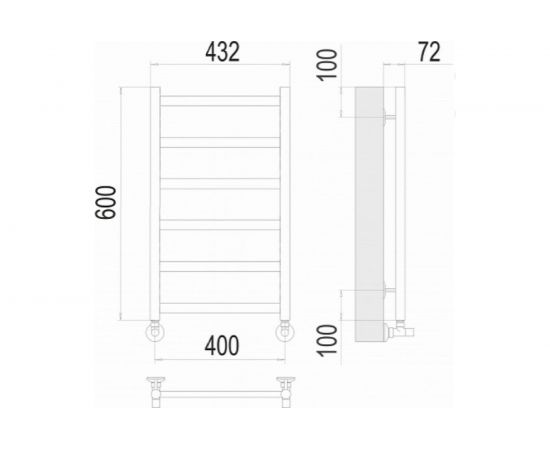 Полотенцесушитель Terminus Аврора П6 400x600 4670078529879 – изображение 3
