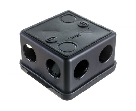 Распределительная коробка Ruvinil ОП 80х80х50мм откидная крышка УХЛ1 IP54 черный 67040МЧ – изображение 3