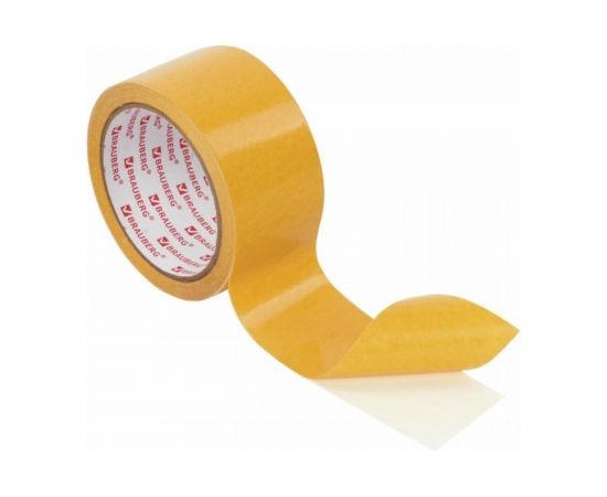 Клейкая двухсторонняя лента BRAUBERG 50 мм х 10 м, тканевая основа 606427 – изображение 3