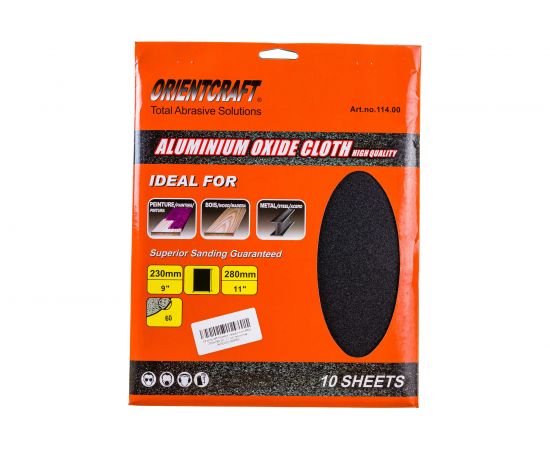 Бумага наждачная тканевая (10 шт; 230x280 мм; Р60) Orientcraft AOC230280P60 – изображение 4
