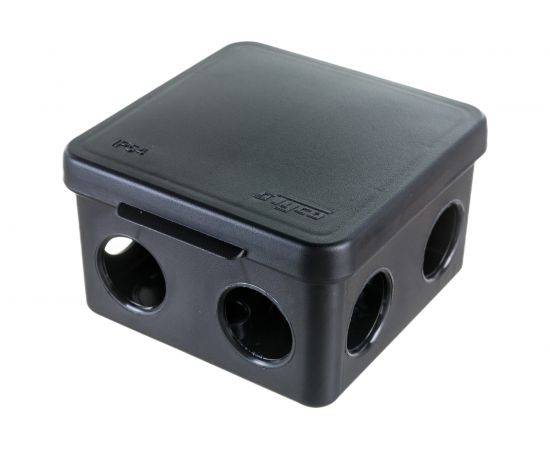 Распределительная коробка Ruvinil ОП 80х80х50мм откидная крышка УХЛ1 IP54 черный 67040МЧ – изображение 5