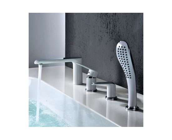 Смеситель для ванны IDDIS Calipso CALSB42i07 на 4 отверстия, белый хром – изображение 7