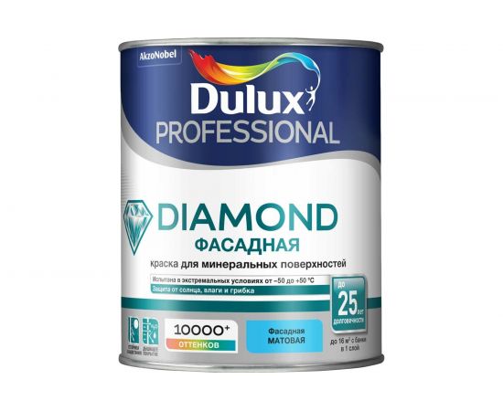 Фасадная краска DULUX гладкая для минеральных и деревянных поверхностей, база BW 1л 5255345 