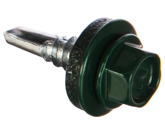 Кровельный саморез Качественный КРЕПЕЖ зеленый мох RAL 6005, 5.5х19 мм, 60 шт 0200111 КЧ 