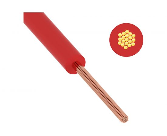 Провод ПуГВ, ПВ-3 ККЗ 0,5 кв.мм 1000 м красный ГОСТ 01-8615-4 