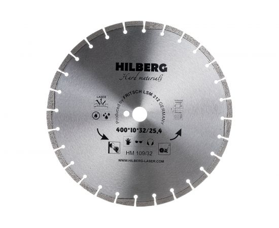 Диск алмазный отрезной Hard Materials Лазер (400х32/25.4 мм) Hilberg HM109/32 