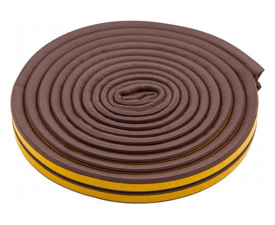 Резиновый уплотнитель СИБРТЕХ (6 м; профиль D; коричневый) 88916 
