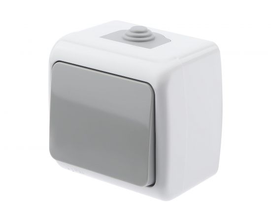 Выключатель Intro Atlantic 5-101-03 10А-250В IP54 открытой установки серый Б0050940 