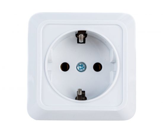 Розетка TDM 2П+3 открытой установки IP20 16А 250В керамика белая "Ладога" SQ1801-0111 
