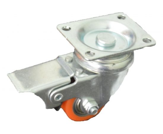 Колесо полиуретановое поворотное с тормозом 35 мм MFK-TORG 1044035 