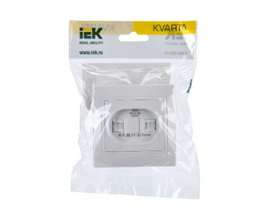 Розетка IEK KVARTA 2ая компьютерная РК12-КБ бел. KV-K20-K01 – изображение 2