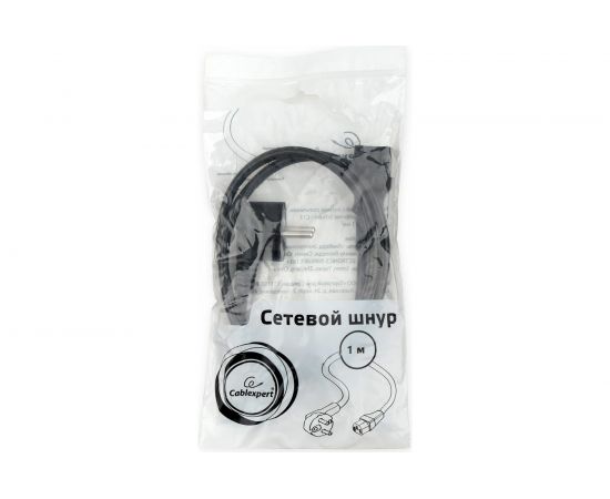 Кабель питания Cablexpert Schuko- C13, 3x1кв.мм, черный, с заземлением, пакет 1м PC-186-1-1M – изображение 2