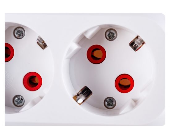 Розеточная колодка TDM 2 гнезда 2П+3 с выключателем 16А 250В белая серии Народная SQ1806-0415 – изображение 4