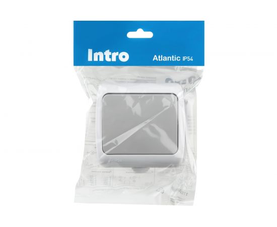 Выключатель Intro Atlantic 5-101-03 10А-250В IP54 открытой установки серый Б0050940 – изображение 4
