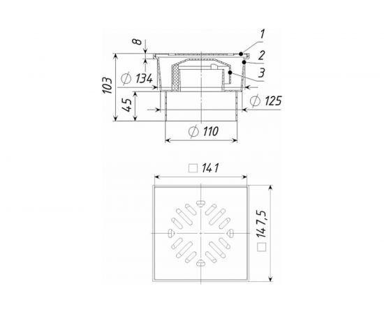 Трап Татполимер ТП-104.110-150VSHs ПП 110 вертикальный выпуск 07813 – изображение 6