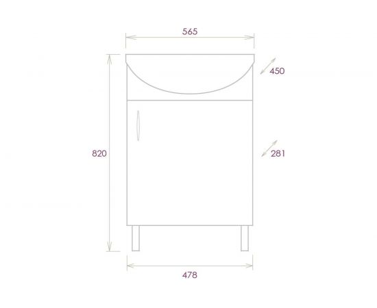 Тумба с раковиной Onika ЭКО-52 дуб сонома 105207 – изображение 8