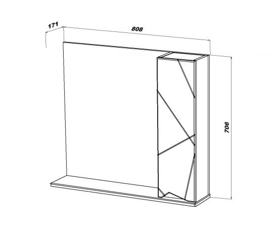 Подвесной зеркальный шкаф Sanstar Каскад 80 275.1-2.4.1. – изображение 9