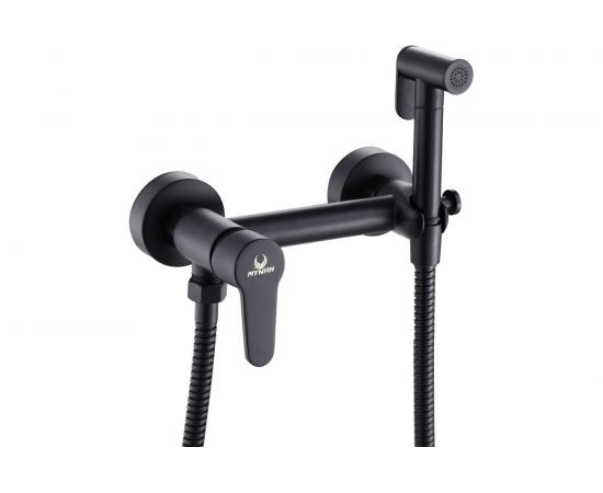 Смеситель для биде с гигиеническим душем MYNAH матовый черный, латунь M6127I 