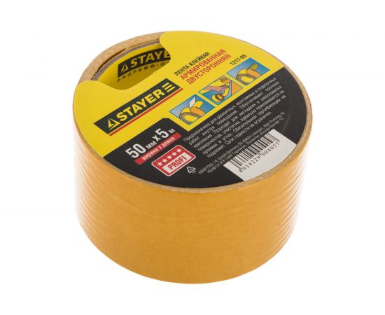 Лента клеящая двухсторонняя ""PROFI"" (50 мм; 5 м) укрепленная тканью Stayer 1217-05 
