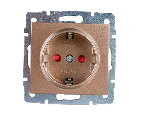 Розетка с защитой от детей Lezard RAIN керамика, цвет бронза, матовый 703-3188-124 