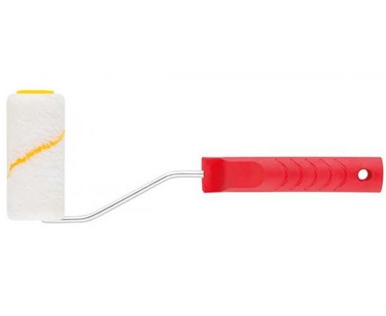 Валик FIT полиакрил, белый с желтой полосой , диам. 30/54 мм, ворс 12 мм, 100 мм 02621 