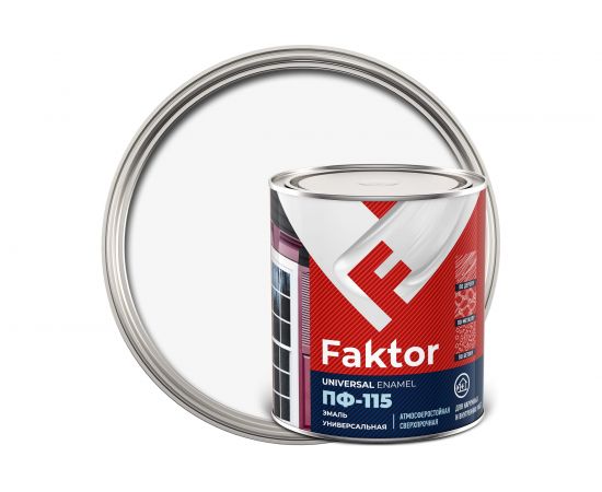 Эмаль ЯРОСЛАВСКИЕ КРАСКИ FAKTOR ПФ-115 (белая; банка 0.8 кг) 214709 