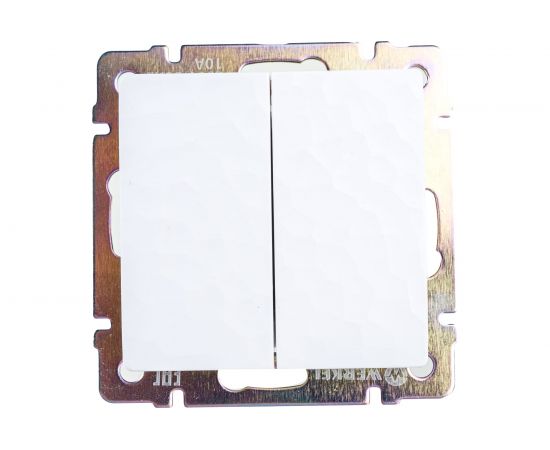 Проходной двухклавишный выключатель WERKEL W1222001 hammer белый a052032 