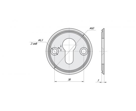 Ключевина CRIT Кл-36 Хп для броненакладок 00280 – изображение 2