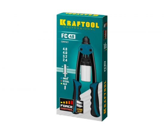 Компактный двуручный заклепочник KRAFTOOL FC-48 290 мм, регулировка усилия, 2.4 - 4.8 мм 31161_z01 – изображение 2