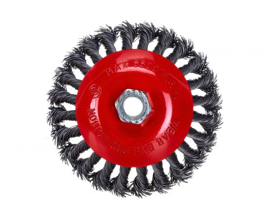 Щетка конусная 125 мм, М14, пучки витой проволоки для УШМ INTERTOOL BT-4125 – изображение 2