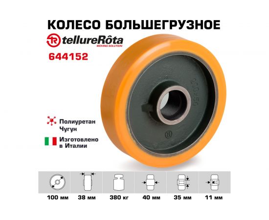Колесо (100 мм; 380 кг) Tellure rota 644152 – изображение 2