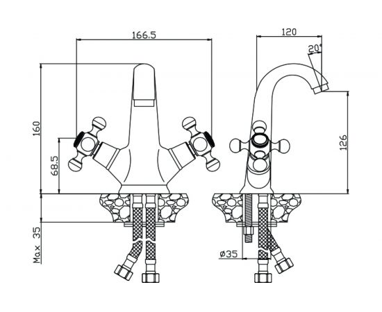 Смеситель для раковины OLIVES GIRONA 01100GR – изображение 2