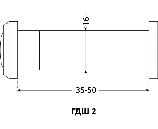 Дверной глазок Аллюр ГДШ-2 БШт 35-50 мм, d=16 мм, золото 1533 – изображение 2