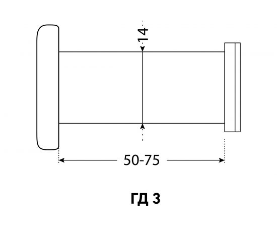 Дверной глазок Аллюр ГД-3 БШт 50-75 мм, d=14 мм, золото 1519 – изображение 2