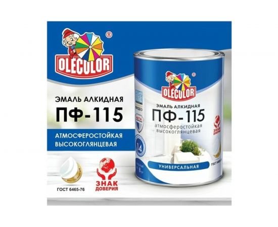 Эмаль OLECOLOR ПФ-115 зеленый, 1.8 кг 4300000194 – изображение 3