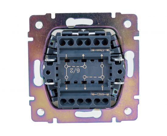 Проходной двухклавишный выключатель WERKEL W1222001 hammer белый a052032 – изображение 3