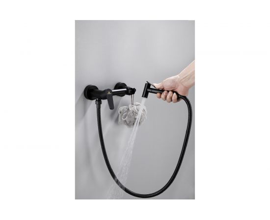 Смеситель для биде с гигиеническим душем MYNAH матовый черный, латунь M6127I – изображение 3