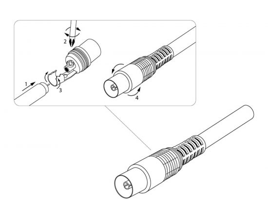 Антенный разъем на кабель REXANT гнездо-ТВ, черный 06-0011-A – изображение 4